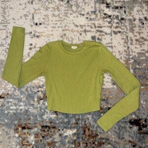 Garage Lime Green Ribbed Crop Top
